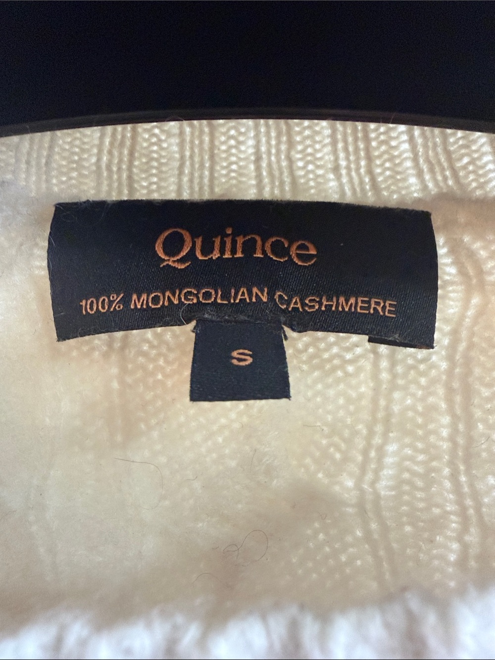Quince Mongolian cashmere Cream Cable-Knit Crewneck Sweater Fits like an XS - Picture 2 of 3